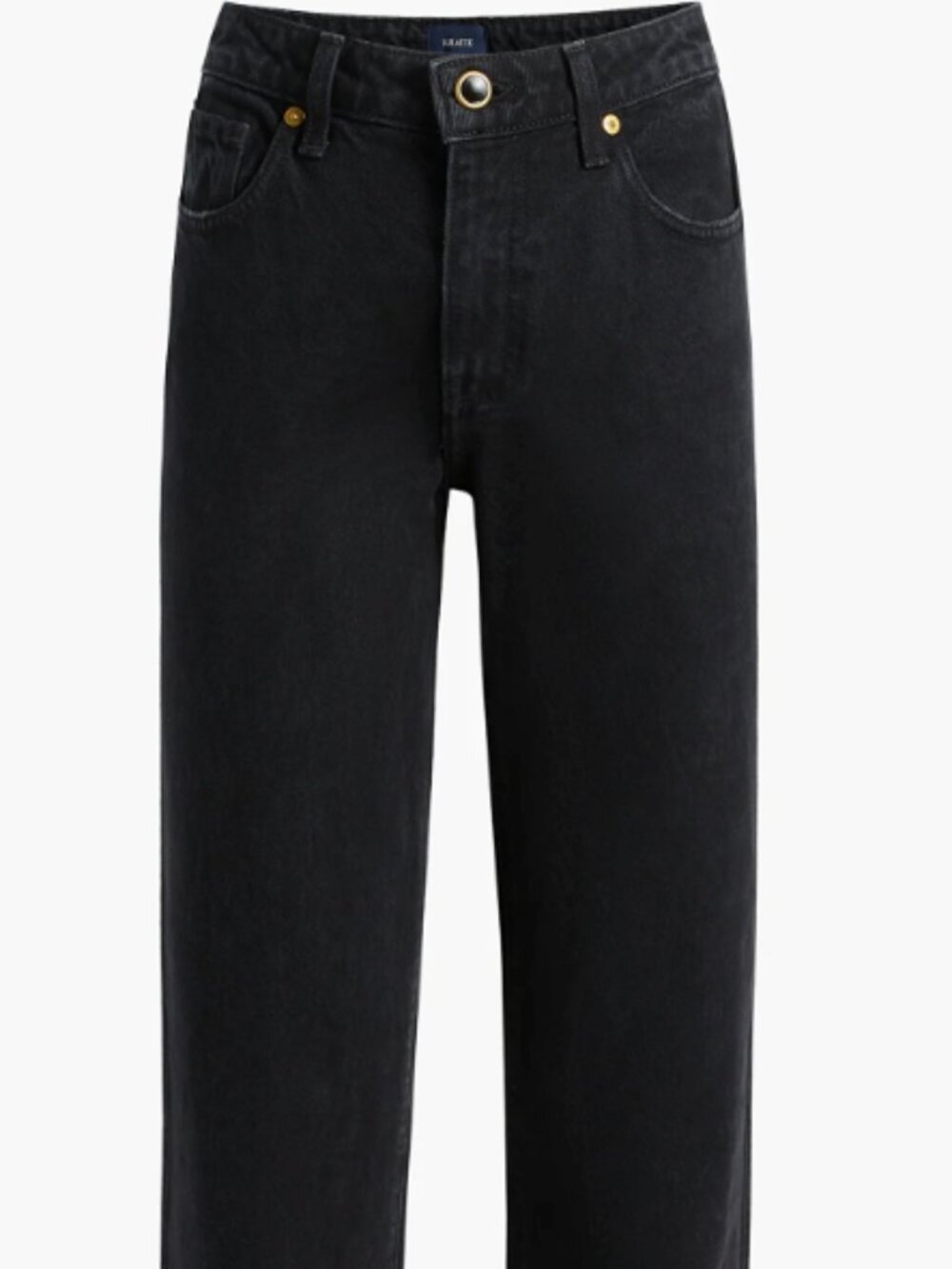 KHAITE High-Rise Straight-Leg Jeans in Black - sized like a 28 NOT 29